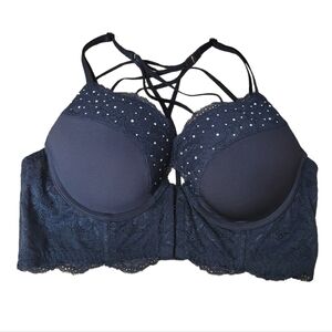 LA Senza Corset Style Front Closure Strapy Bra